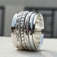 Solid 925 Sterling Silver Meditation Spinner Ring, Beautiful Handmade Jewelry for Women Men, Thumb Band Spinning Ring, Delicate Ring, Unique Antique Organic Ring