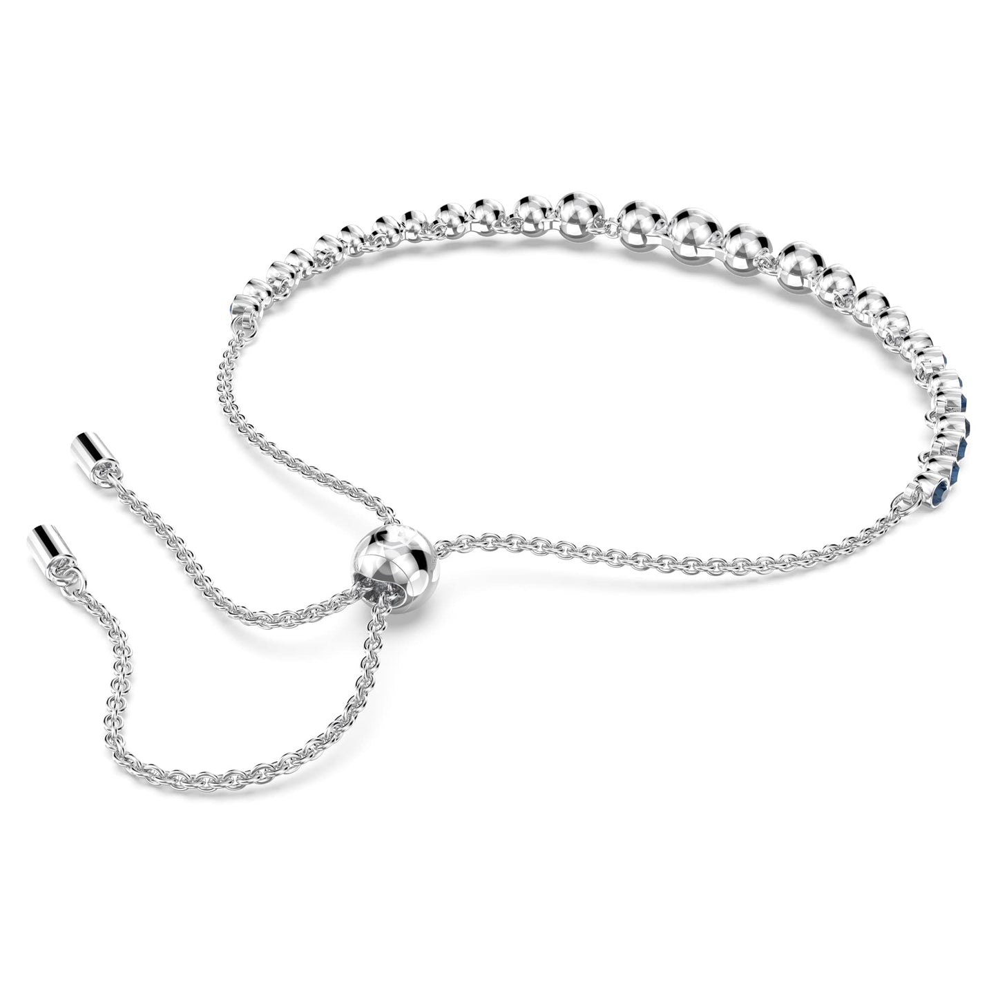 Swarovski Emily Bracelet, Blue Mixed Round-Cut Crystals and Rhodium-Plated, from the Emily Collection