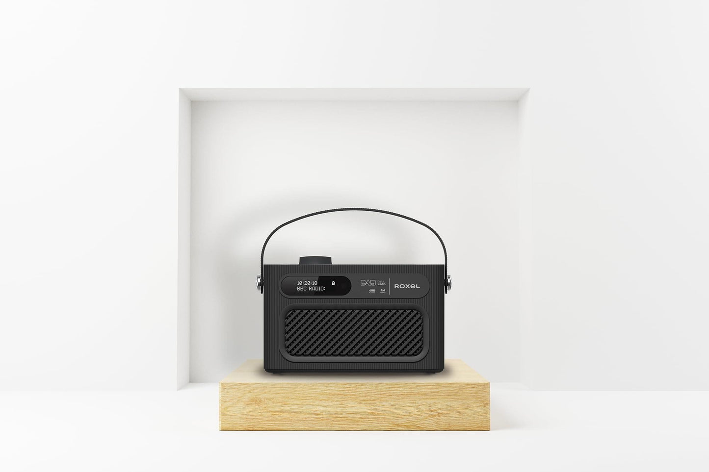 Roxel RDR-40 Stereo DAB/DAB+ Digital and FM Radio Portable Wireless Speaker with Dual Alarm Clock Function, USB & Micro SD MP3 Playback Function, 3.5mm Headphone Output (Black)