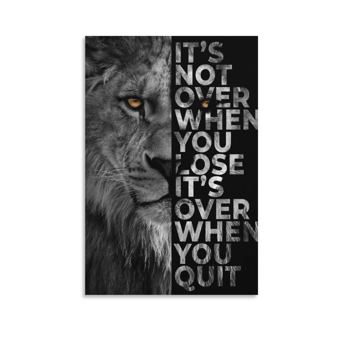 Lion Posters Inspirational Poster Decorative Paintings Canvas Wall Posters African Black Black and White Lion Animal Picture Bedroom Decor Posters 12x18inch(30x45cm)