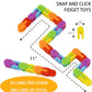 Ganowo Rainbow Fidget Toys Wacky Tracks Snap Click for Kids Students School Finger Sensory Snake Cube Toys Valentines Fidgets Class Gifts for Adults Children Stress Relief ADD ADHD Autism