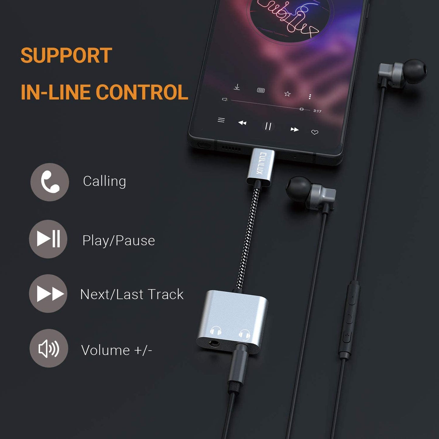 Cubilux USB C Dual Headphone Splitter Compatible with iPhone 15+/15 Pro Max, iPad 10, iPad Pro, iPad Air 5/4, iPad Mini 6, Pixel 9/8/7/6 Pro 7a/6a 5, Type C 2-Way 3.5mm Audio/Aux/Earphone Splitter