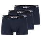 BOSS Mens Trunk 3P Power Three-Pack of Logo-Waistband Trunks in Stretch Cotton