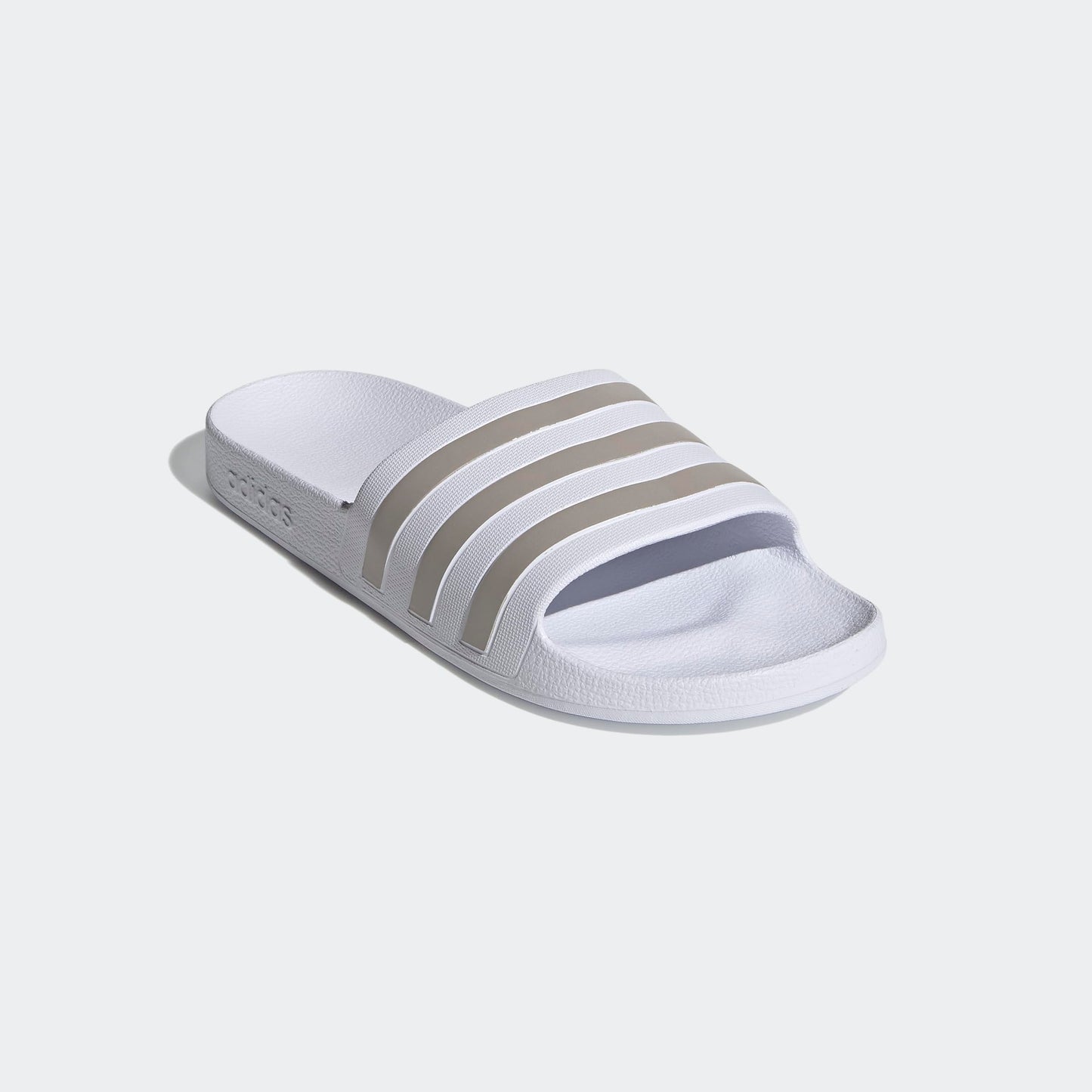 adidas Unisex Adilette Aqua Slides, Ftwr White/Platin Met./Ftwr White, 8 UK