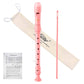 Eastar Soprano Recorder Instrument for Kids Beginners, German Fingering C Key Recorder Instrument 3 Piece with Cleaning Kit, Thumb Rest, Cotton Bag, Fingering Chart, ERS-21GP, Pink, School-Approved