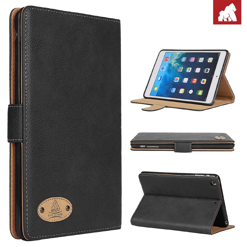 Gorilla Tech Apple iPad 10.9 10th Gen (2022) Genuine Luxury Leather Case Smart Protective Designer Stand Cover for 2022 Model, Protect Style Leather - Black