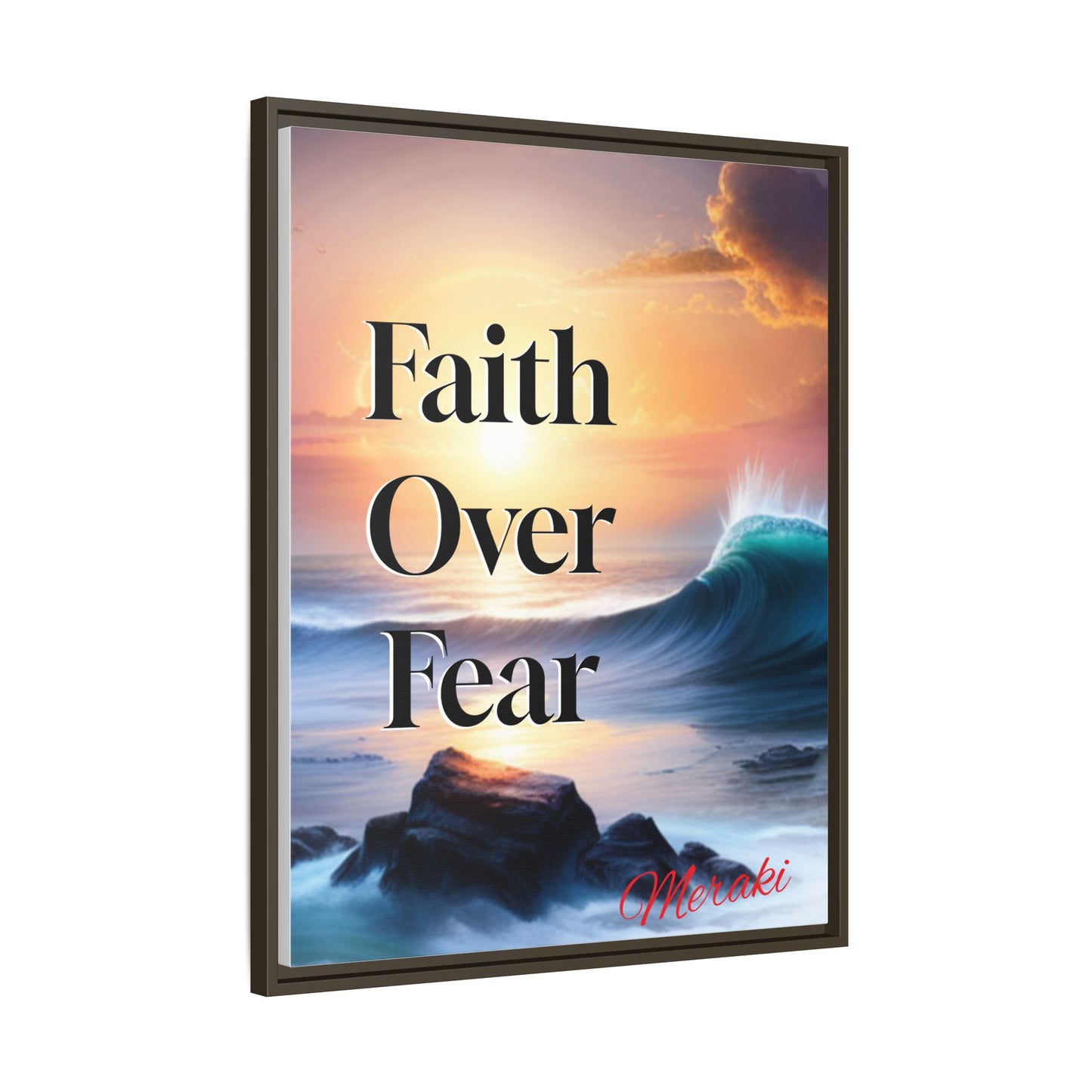 Faith over fear Matte Canvas, Framed (Multi-color) by Meraki  studio