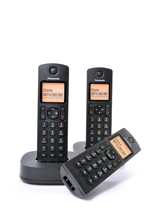 Panasonic KX-TGC312EB Digital Cordless Phone with Nuisance Call Blocker - Black, Pack of 2