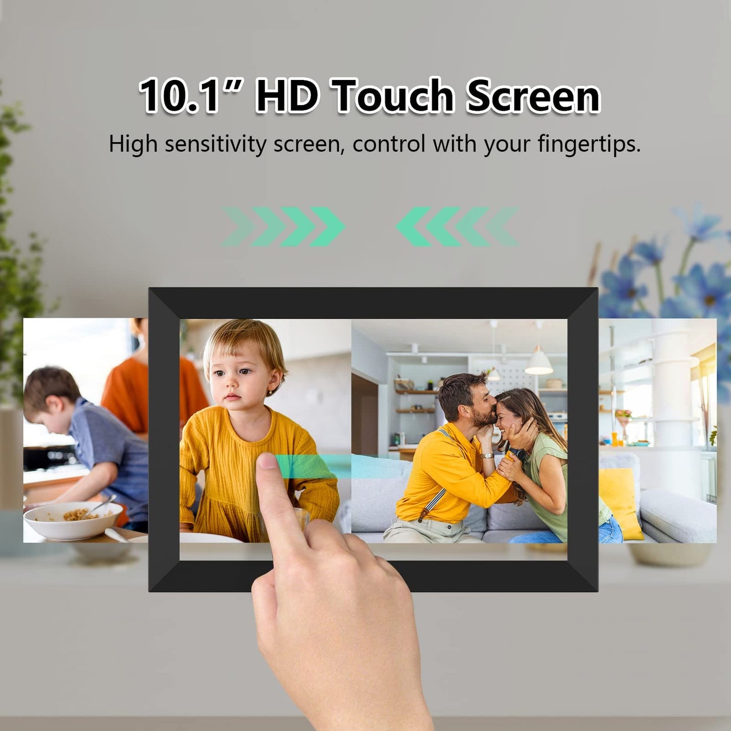 FRAMEO Digital Photo Frame, WiFi 10.1 Inch Digital Picture Frame, 1280x800 IPS LCD Touch Screen, Built in 32GB Memory Auto-Rotat, Share Moments Instantly via Frameo App from Anywhere, Black