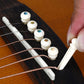 Donner Acoustic Guitar Bridge Pins, 6PCS White Bone Bridge Pins Inlaid 3mm Abalone Dot with Guitar Pins Puller and Sandpaper