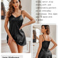 Avidlove Satin Nightgown for Women Silky Slip Dress Black Lingerie Babydoll Nightwear Nightshirt Soft Sleepwear