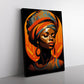 African Woman Op Art Canvas Print for Living Room Bedroom Home Office Décor, Wall Art Picture Ready to Hang, 30x20 Inch (76x50 cm)