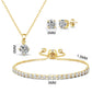 Philip Jones Gold Plated Solitaire Friendship Set Created with Zircondia® Crystals