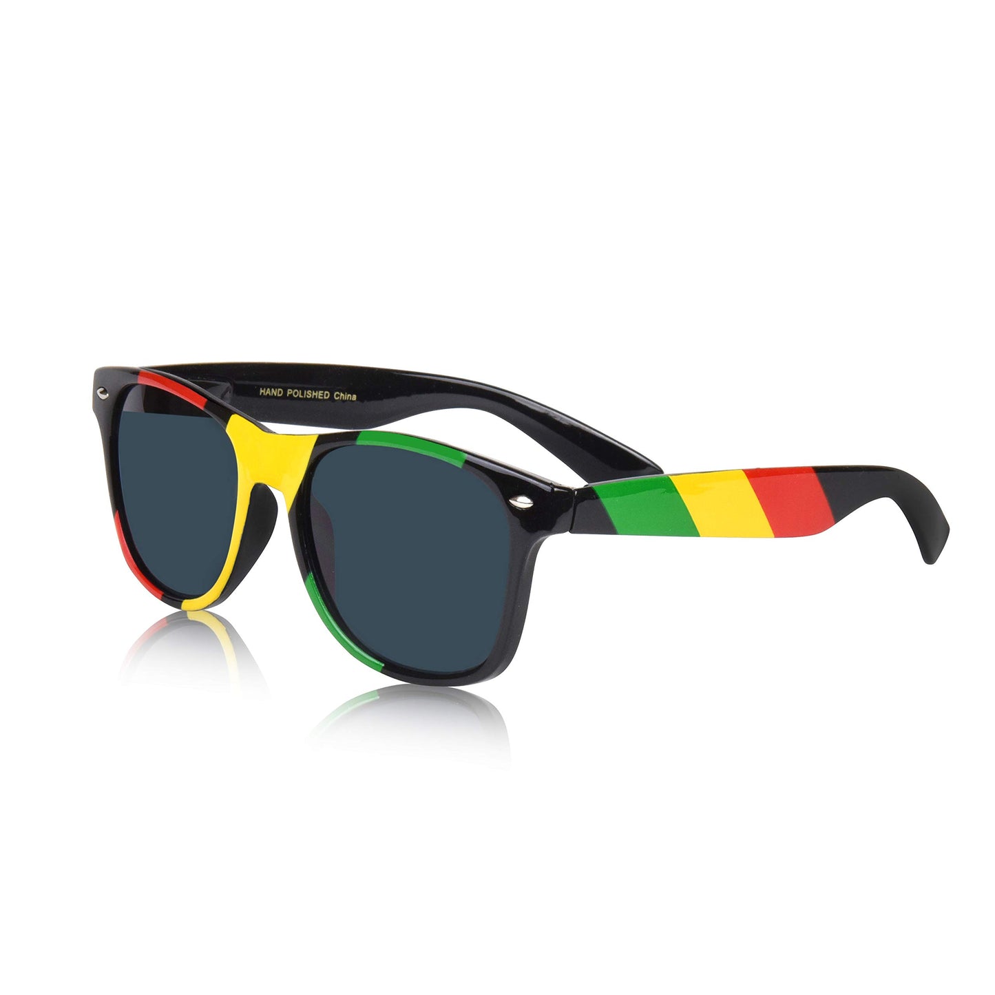 Rasta Jamaican Flag Sunglasses Stripes Gay Pride Festival Black Rainbow Frame