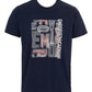 Emporio Armani Men's Eagle Macro Logo Crew Neck T-Shirt, Navy/RED EA Print, XL