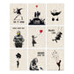 INFUNLY Set of 9 Banksy Wall Art Print Unframed Panda Banksy Canvas Pictures Graffiti Street Wall Art Banksy Posters Inspirational Quotes Street Pop Art Wall Poster 8x10 for Bedroom Living Room