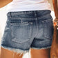 AMhomely Denim Shorts for Women Summer Pants Sexy Jeans High Waist Slim Hole Shorts pantsStretchy Distressed Jeans Boyfriend Hotpants Half Pants Summer Ripped Short Pants