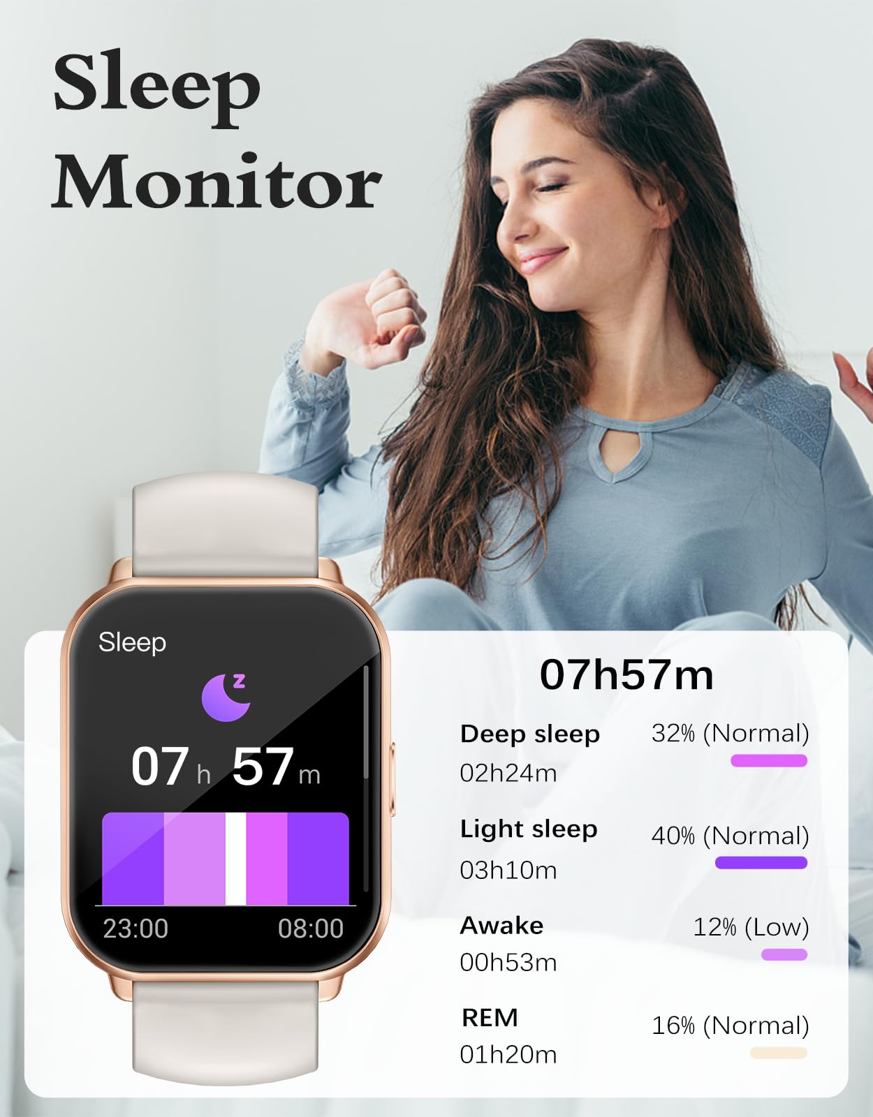 RUIMEN Smart Watch Answer Dial Call,Smart Watches for Women Men HD Touch Screen Fitness watch with SpO2-Monitor Heart Rate Sleep Monitor Pedometer Watch Multi Sports Mode for Android iOS