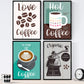 Nacnic Set coffee sheets. Posters kinds of coffee. Coffee colorful 1. Size A4