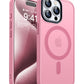 CANSHN Magnetic Designed for iPhone 15 Pro Case [Compatible with Magsafe] [Translucent Matte] Slim Thin Shockproof Protective Bumper Cover Phone Case for iPhone 15 Pro 6.1 Inch - Pink