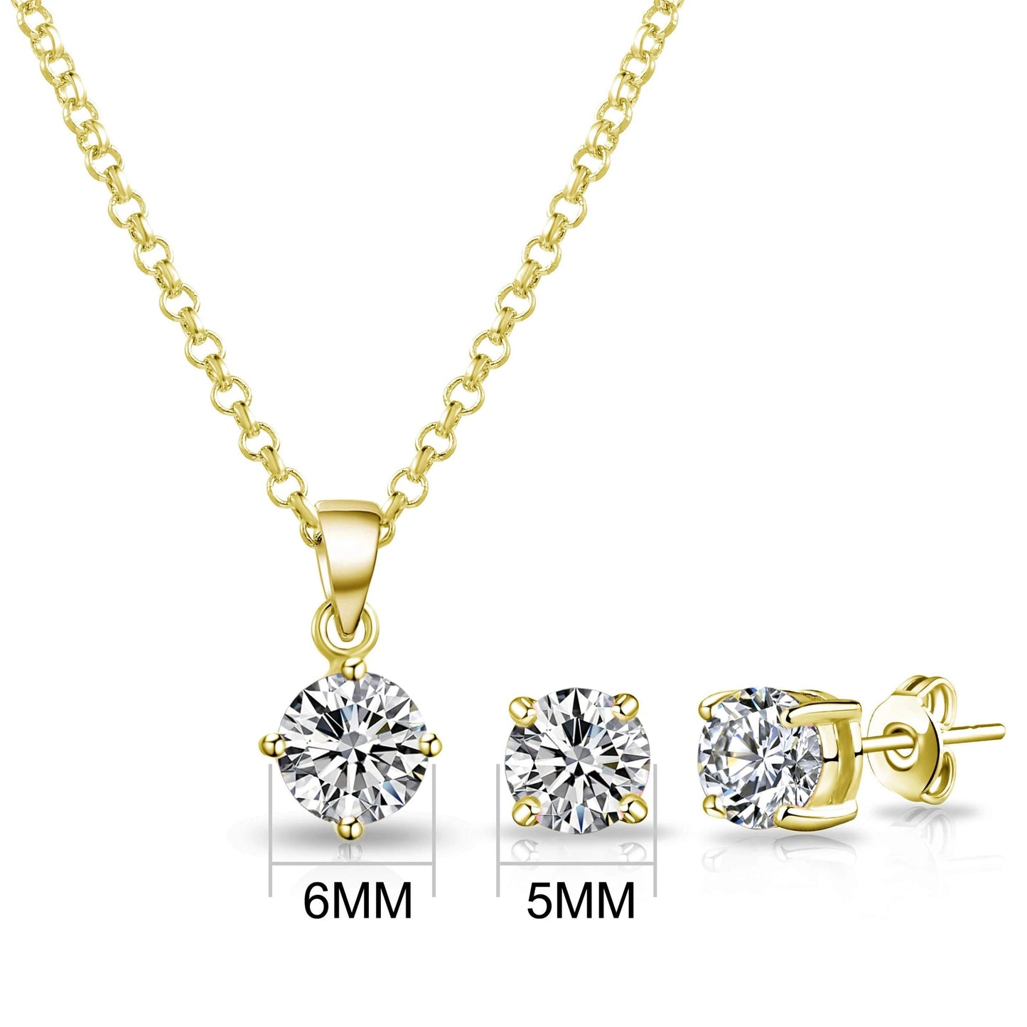 Philip Jones Gold Plated Solitaire Friendship Set Created with Zircondia® Crystals