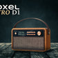 Roxel Retro D1 Vintage DAB+/FM Radio Wireless Speaker | Bedside Alarm Clock with Sleep Function. Rustic Exterior, Mains and USB Rechargeable, TF card, AUX and USB Compatible (Walnut)