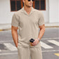 COOFANDY Men's Polo Shirt and Shorts Set 2 Piece Outfits Fashion Summer Tracksuits Short Sleeve Casual Polo Suit