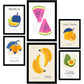 Nacnic Set of 6 Food and fruits Posters. Colourful Fruits. Nature and Botany Wall Art Prints in Vibrant Colours for Interior Design and Decoration. Sizes A3 & A4. Unframed.