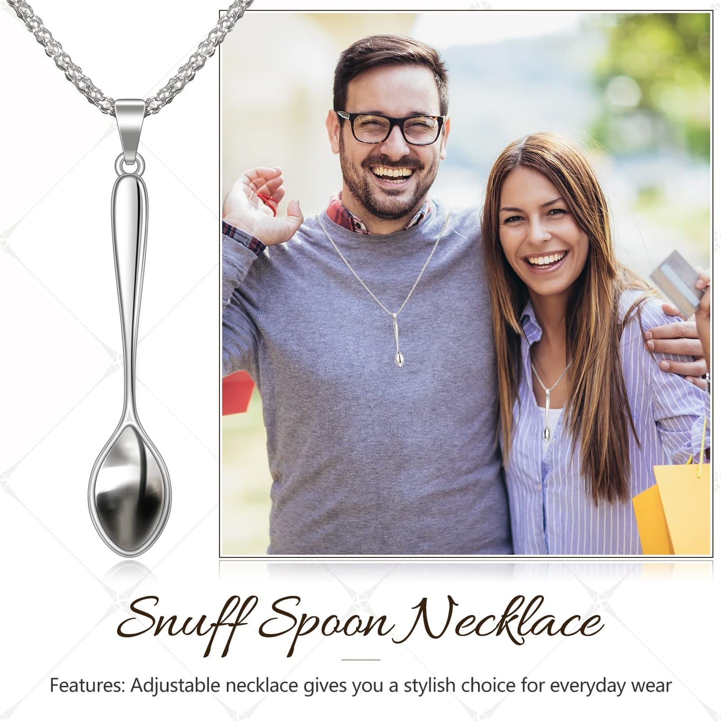 Otuuz Spoon Necklace Silver Spoon Necklace Women's Necklace Spoon Pendant for Women Girls Men Party Favors