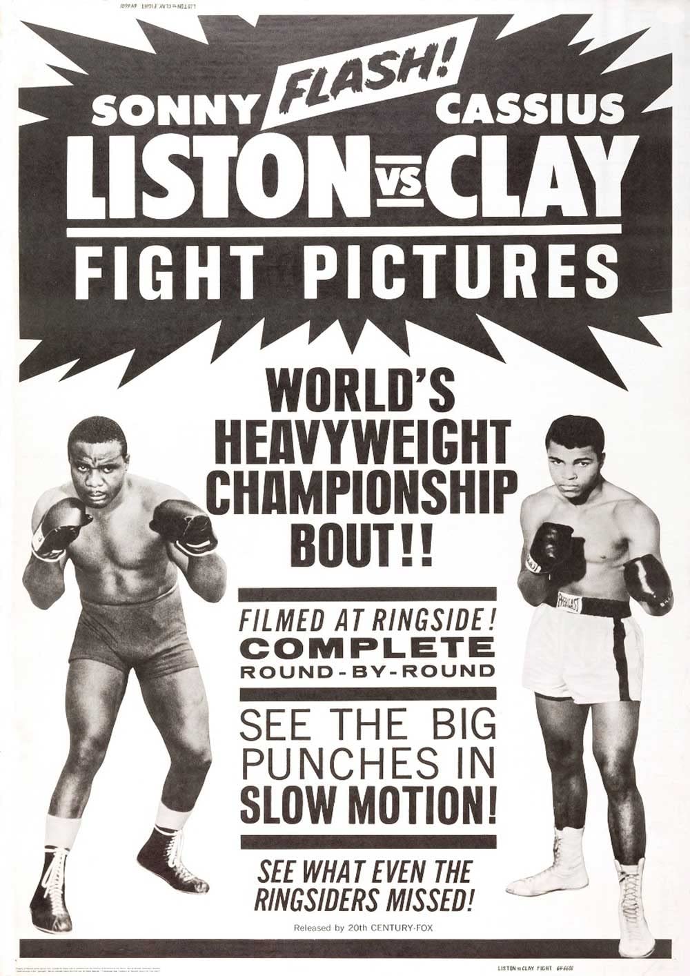 OMG Printing Sonny Liston Vs Cassius Clay Muhammad Ali Promo Bill Boxing Poster/Print/Picture Satin Photo Paper - A3-297mm x 420mm