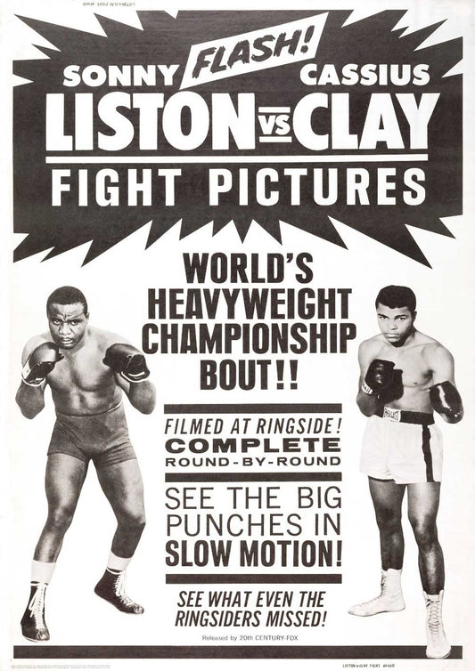 OMG Printing Sonny Liston Vs Cassius Clay Muhammad Ali Promo Bill Boxing Poster/Print/Picture Satin Photo Paper - A3-297mm x 420mm