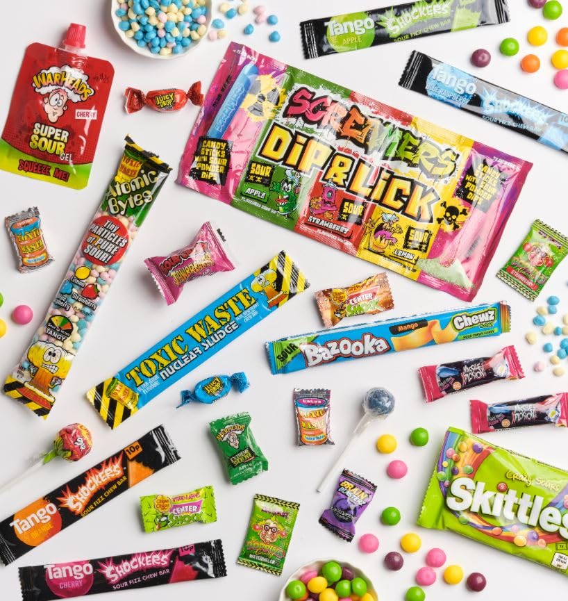 Treat Tastic Super Sour Sweets Letterbox Gift Hamper Box Perfect for Birthdays Christmas Thank You Congratulations Sweet Treat