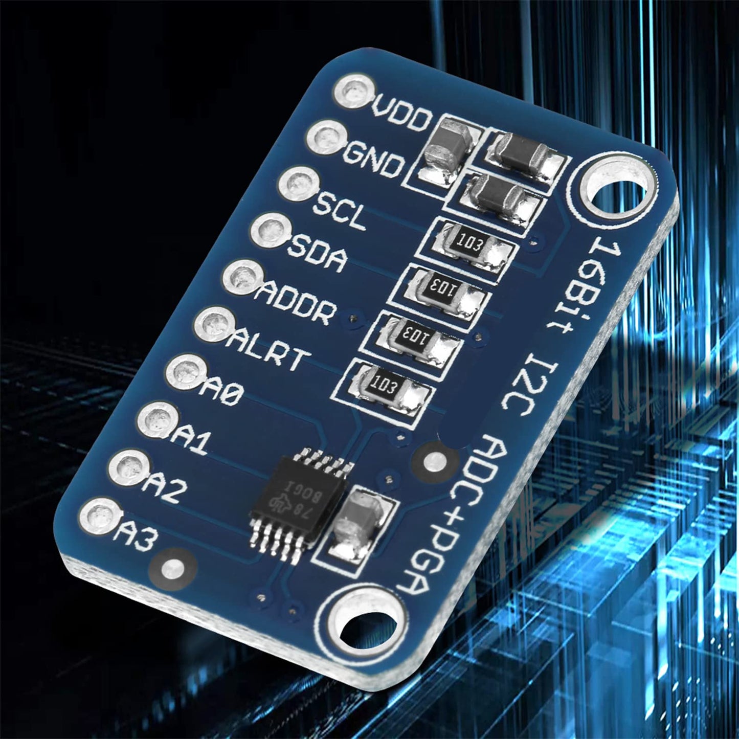 ADC Module, Analog to Digital Converter Module, 16-Bit ADS1115 I2C 4-Channel Development Board, Analog to Digital ADC Module (2Pcs)