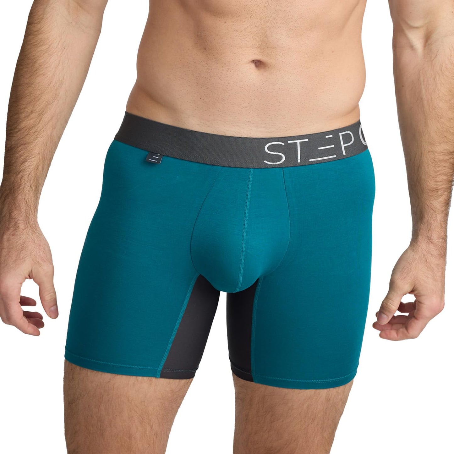 STEP ONE | Mens Bamboo Boxer Brief (Longer) | Anti Chafe, Moisture Wicking Underwear for Men | Smashed Avo | XL