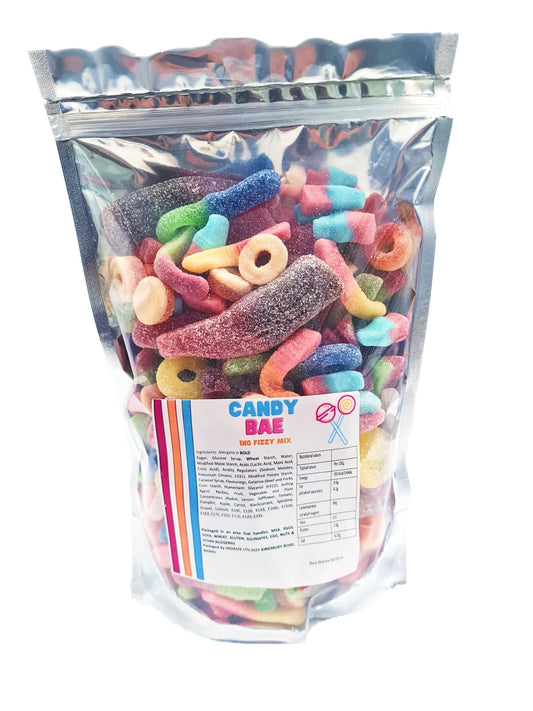 1KG Pick N Mix Sweets Assorted Fizzy Mix Sour Chewy Retro Party Share Resealable Pouch Candybae Quality Candy