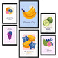 Nacnic Set of 6 Food and fruits Posters. Tropical and Fruity. Nature and Botany Wall Art Prints in Vibrant Colours for Interior Design and Decoration. Sizes A3 & A4. Unframed.