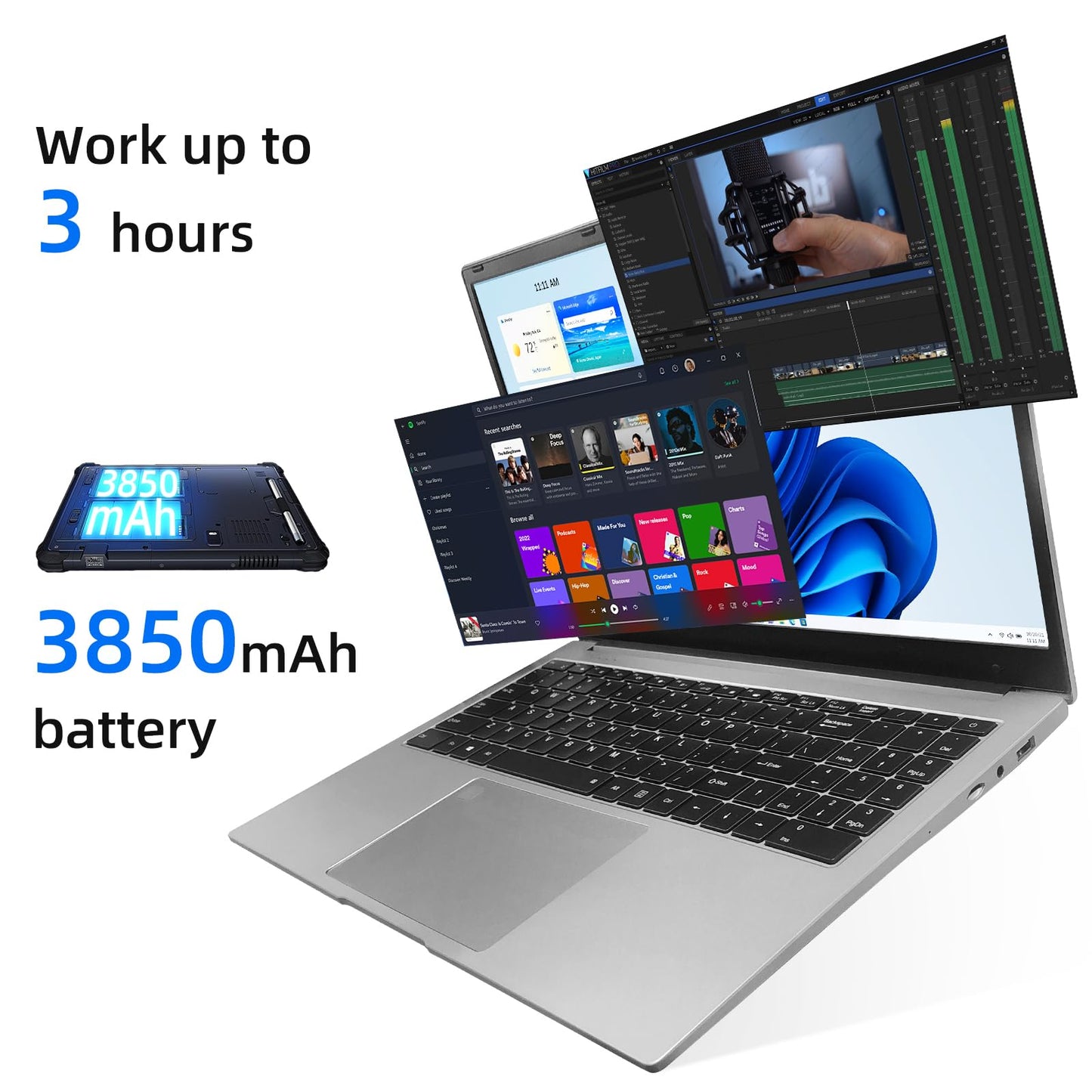 JSHIX 14'' Laptop 8GB DDR4 512GB SSD, Intel Celeron N4000 Processors Laptop Computer, Windows 11 1080P IPS FHD Display Laptop Computer,Numeric Keypad USB 3.0, Bluetooth 4.2, 2.4/5G WiFi