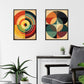 Artery8 Set of 3 A4 Bauhaus Mid Century Modern Abstract Geometric Concentric Circles Aesthetic Unframed Wall Art Living Room Poster Prints Pack