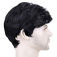 Creamily Mens Wig Short Male Black Wig Handsome Men's Daily Costume Synthetic Full Wigs Mens Fancy Dress Cosplay Halloween wig