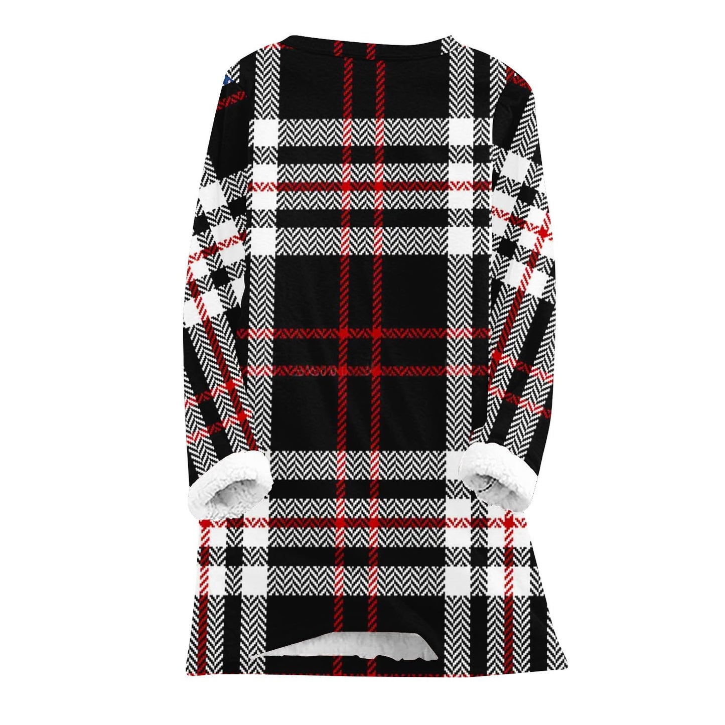 HAOLEI Fleece Lined Jumper Ladies UK,Winter Warm Christmas Sweatshirt Ladies Vintage Argyle Print Plush Sweater Pullover Sweater Casual Thick Velvet Plaid Fleece Tops Plus Size 8-22