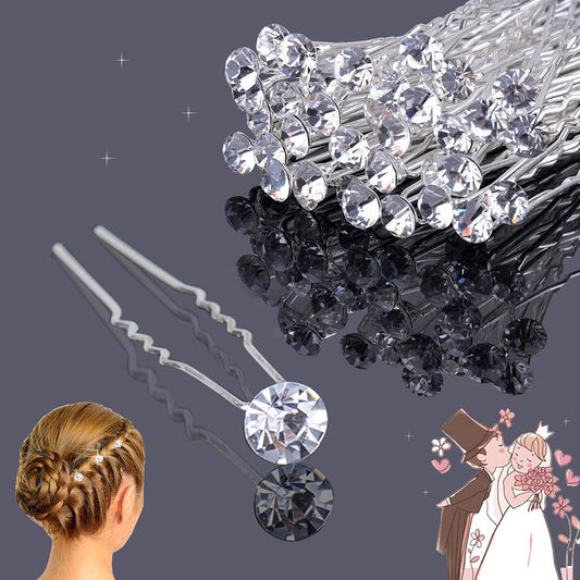 30 Pcs Hair Pins for Wedding, XCOZU Diamante Hair Pins Silver Hair Wedding Accessories, Bridal Hair Pins Wedding Hair Accessory Rhinestone Hair Clip for Women Girls Bridesmaids Prom