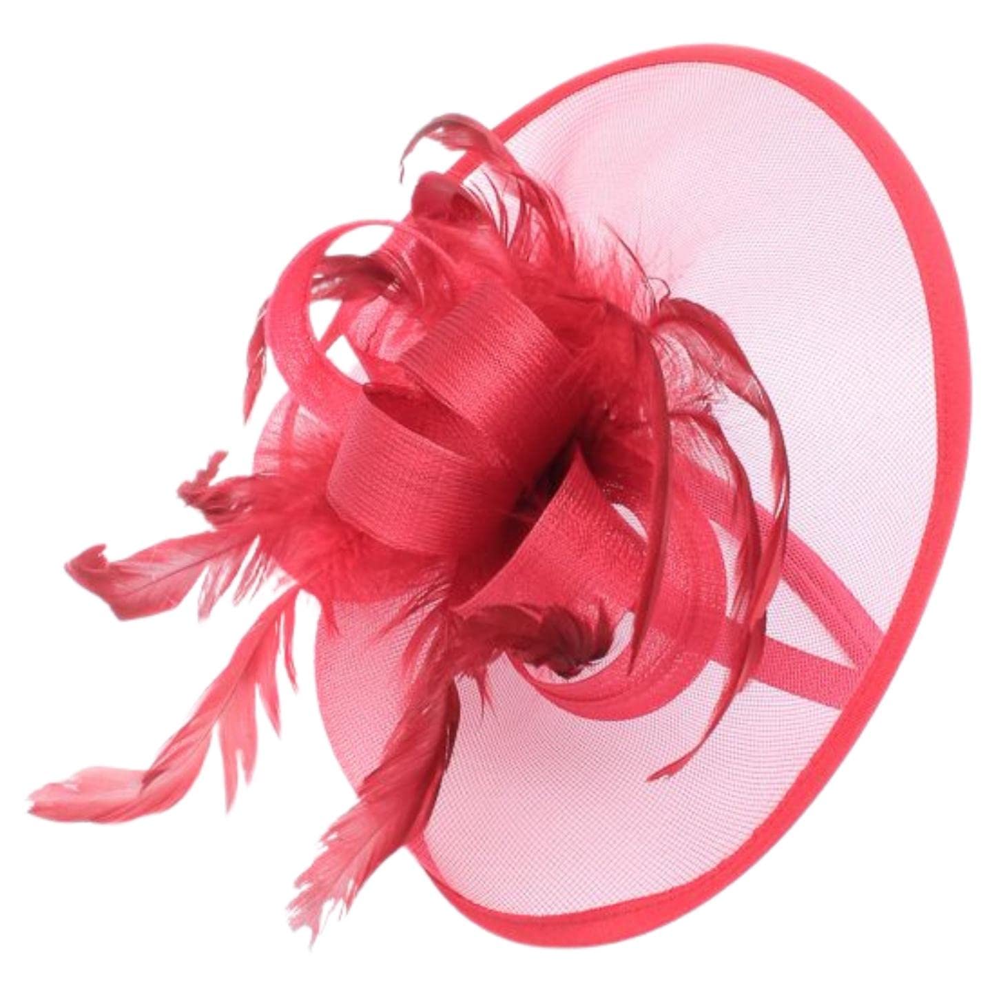 Topkids Accessories Fascinator for Women - Elegant Wedding Fascinators with Headband, Perfect Hair Accessory for Wedding Guests (Ruby Red)