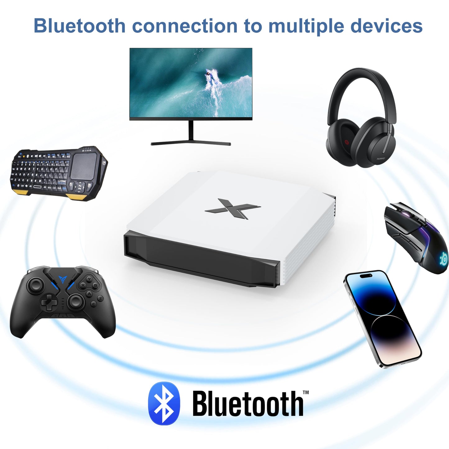 Android TV Box Quad-Core 4GB RAM 32GB ROM, Smart TV Box Connexion HDMI 4k@60Hz 2.4G/5G, TV Box Android OS with Dual WIFI RJ-45 Bluetooth 5.0 Android Box with USB Media Player