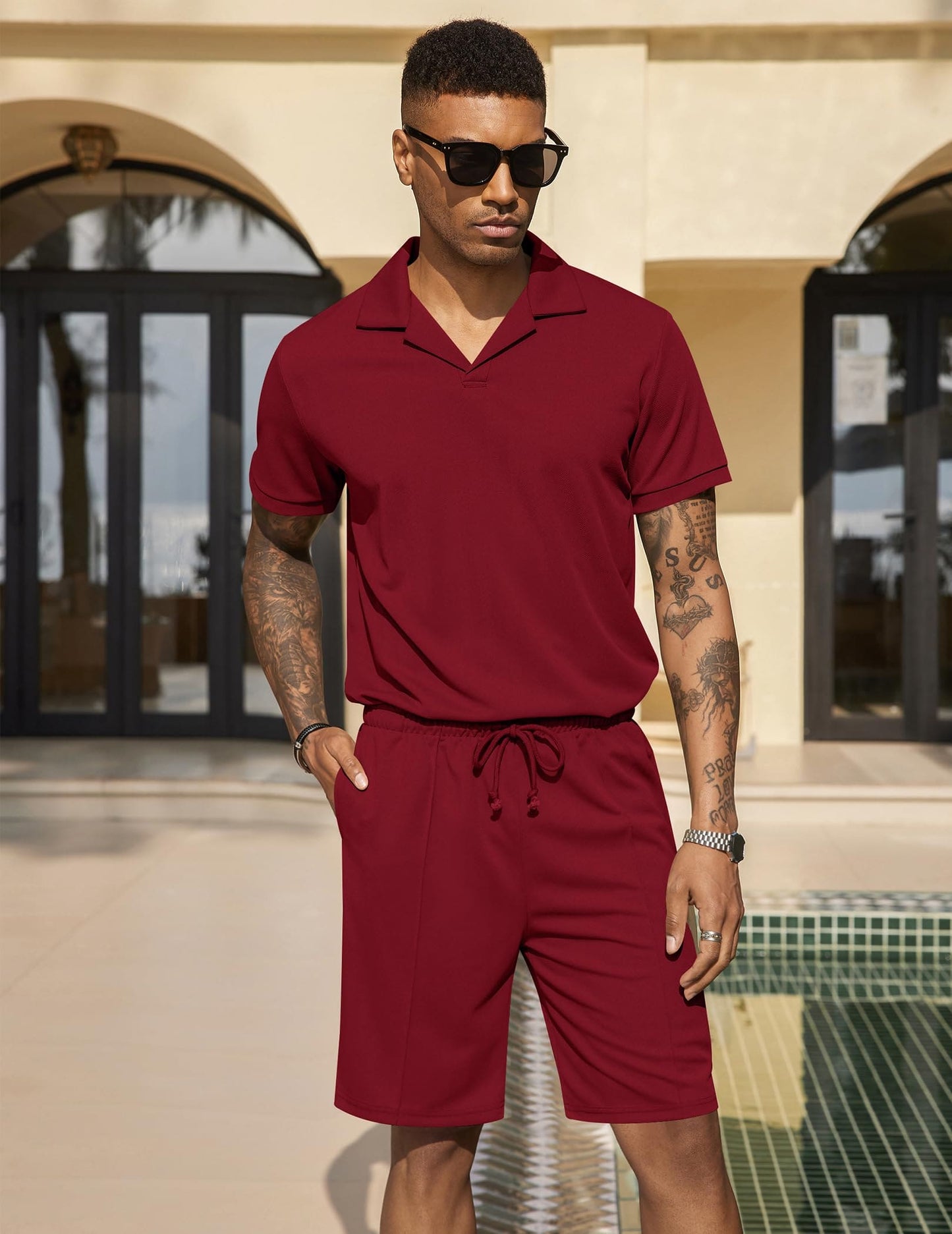 COOFANDY Mens Short Sets 2 Piece Outfits Fashion Summer Tracksuits Casual Set