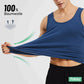 FALARY Mens Vest Tops Pack of 5 Tank Tops Fitted 100% Cotton Basic Plain Color Underwear and Colours Black White Navy S