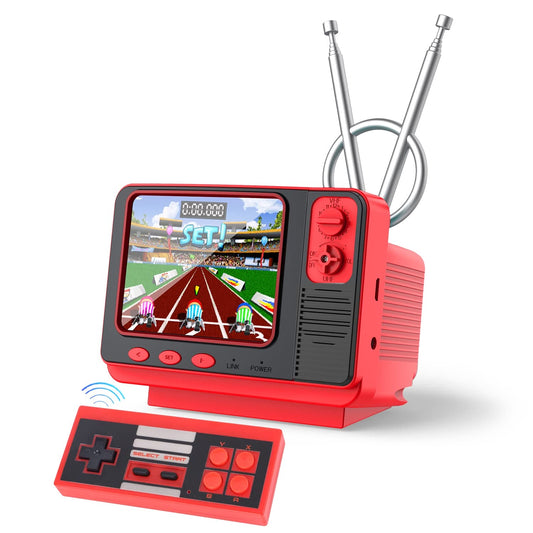 Retro Video Games Console for Kids Adults Built-in 308 Classic Electronic Game 3.0'' Screen Mini TV Games Console Support TV Output and USB Charging Birthday Xmas Gift for Boys Girl 4-12 (Red)