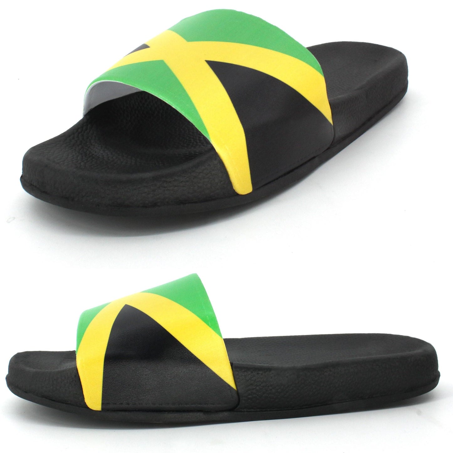 Jamaican Rasta Reggae RGY Caribbean Slippers Sandals for Women and Men Sandals Open Toe Soft Cushioned Non-Slip for Indoor & Outdoor（LTX001-45）