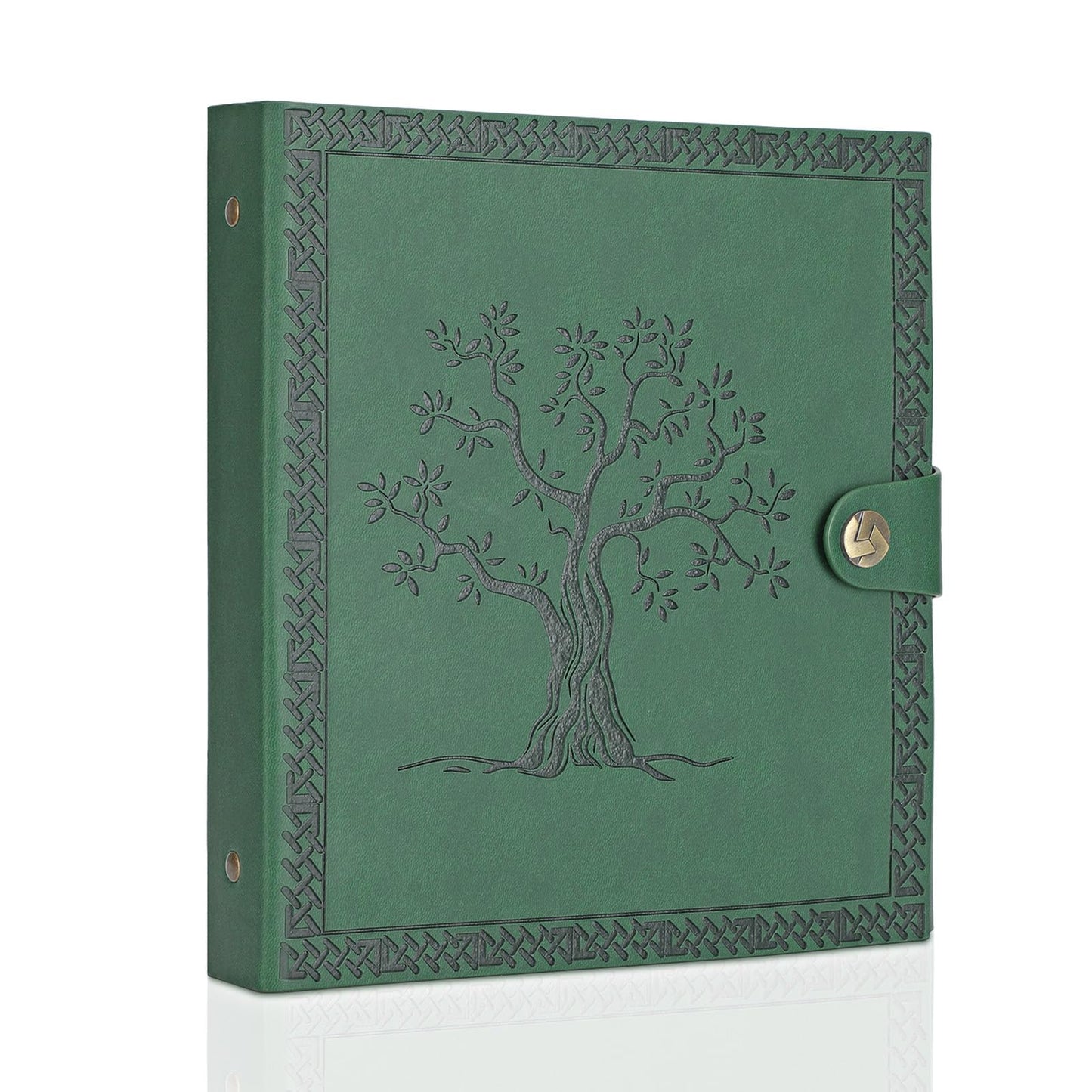 SEEHAN 4x6 Photo Album, Army Green, Leather, Holds 280 Photos, Refillable, Compact Size, Ideal Gift