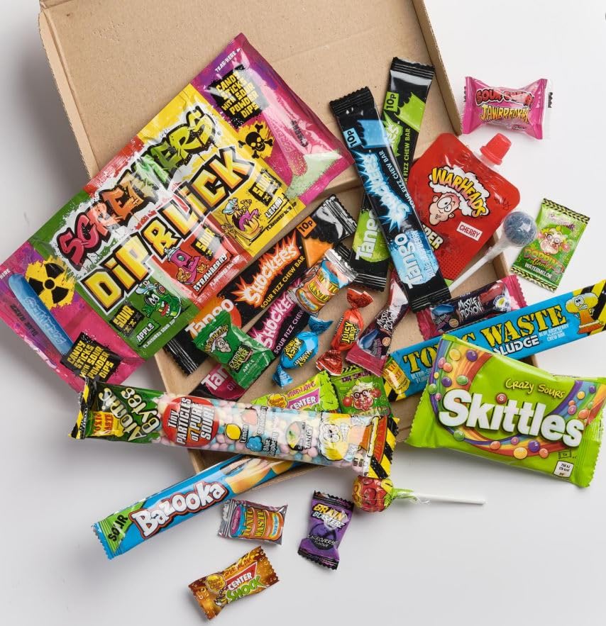 Treat Tastic Super Sour Sweets Letterbox Gift Hamper Box Perfect for Birthdays Christmas Thank You Congratulations Sweet Treat