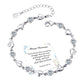 EXGOX Silver Bracelet for Women,925 Sterling Silver Love Shiny Crystal Diamond Adjustable Heart Bracelet for Women Girls